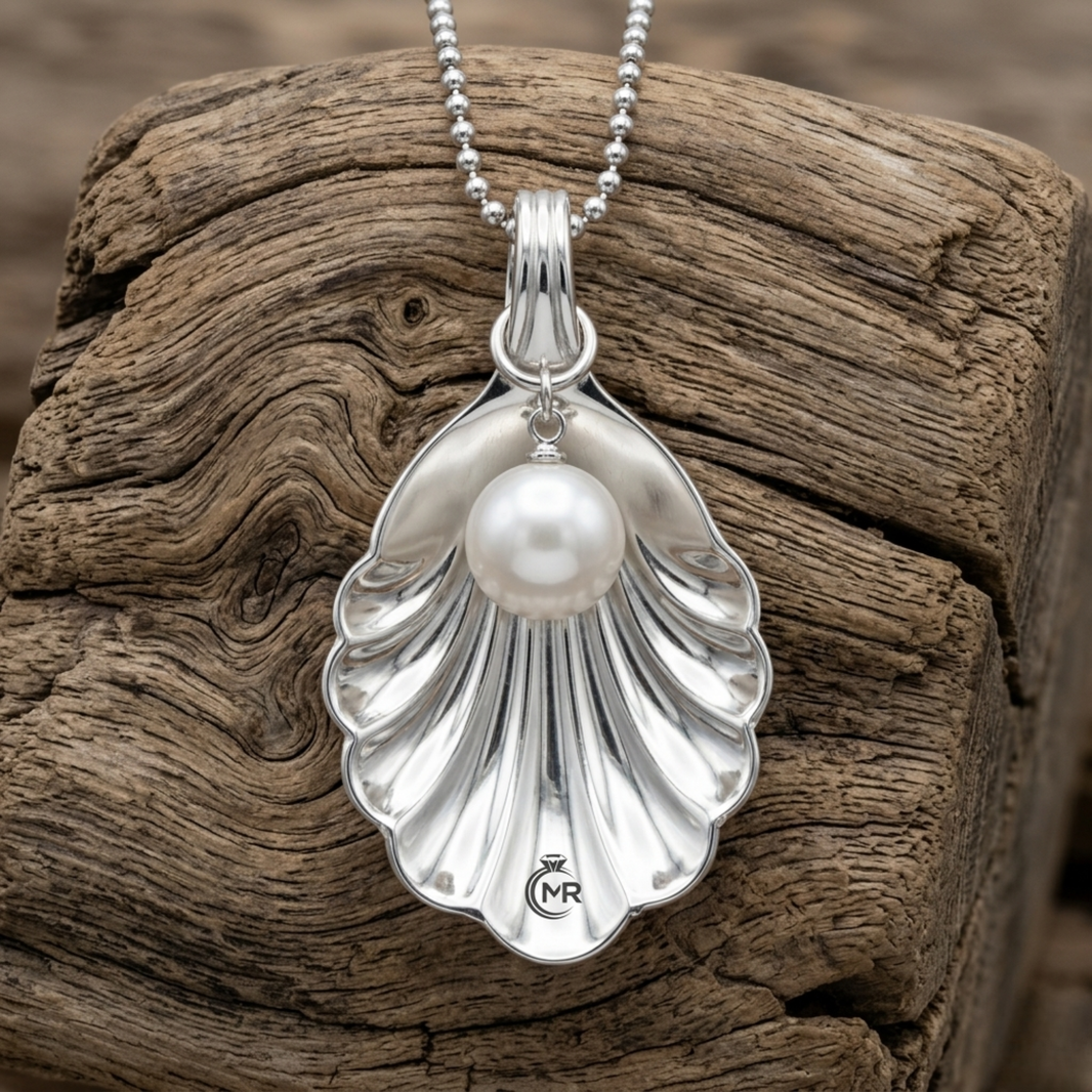 Cuchara Perla Blanca תליון