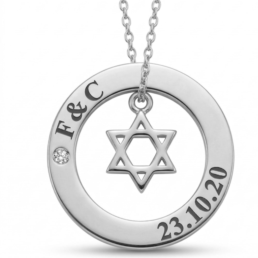 שרשרת מעגל החיים עם תליון מגן דוד