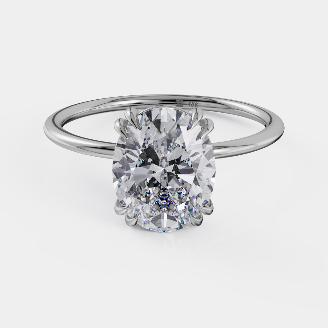 טבעת אירוסין יהלום אובל סוליטר - Deseo Ardiente