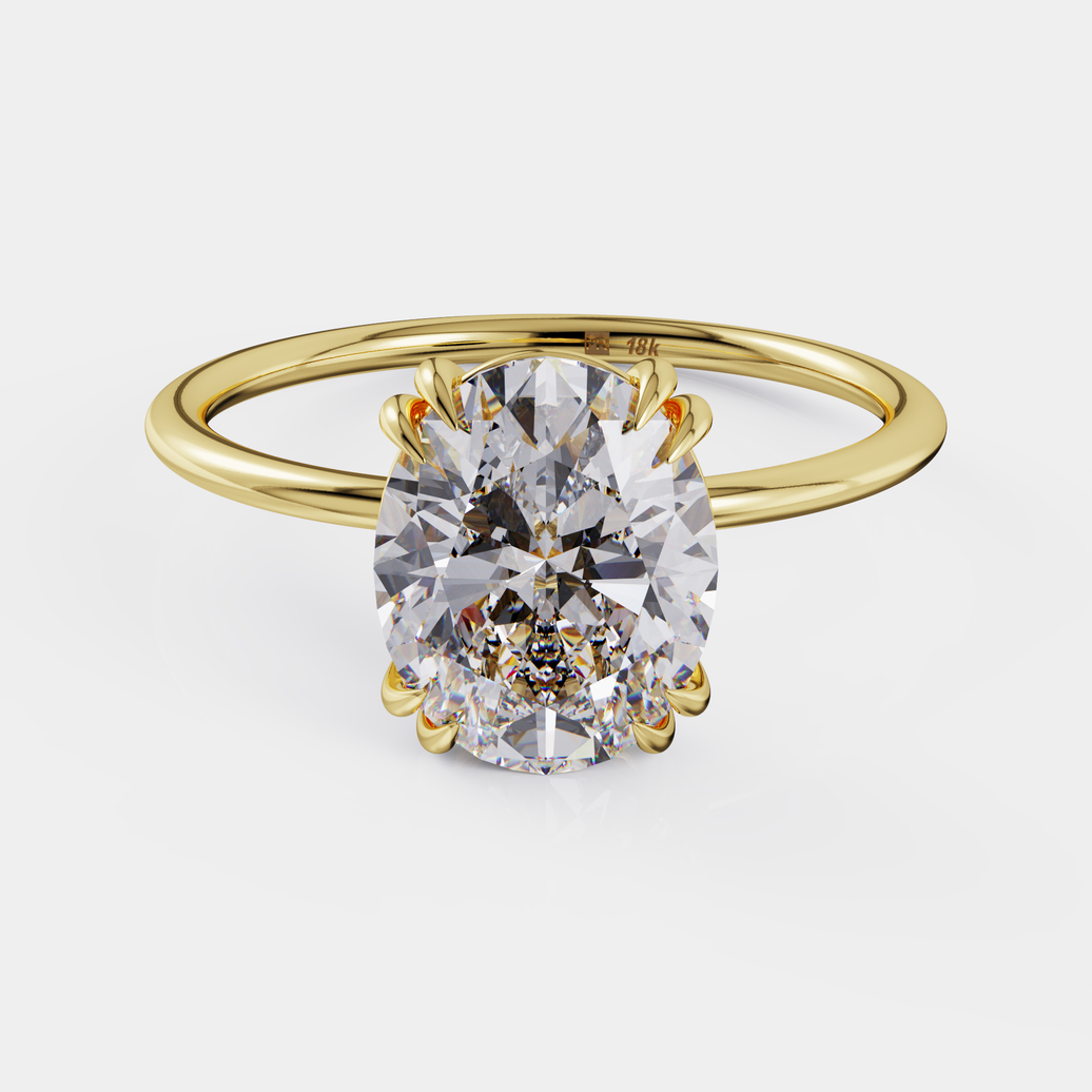 טבעת אירוסין יהלום אובל סוליטר - Deseo Ardiente