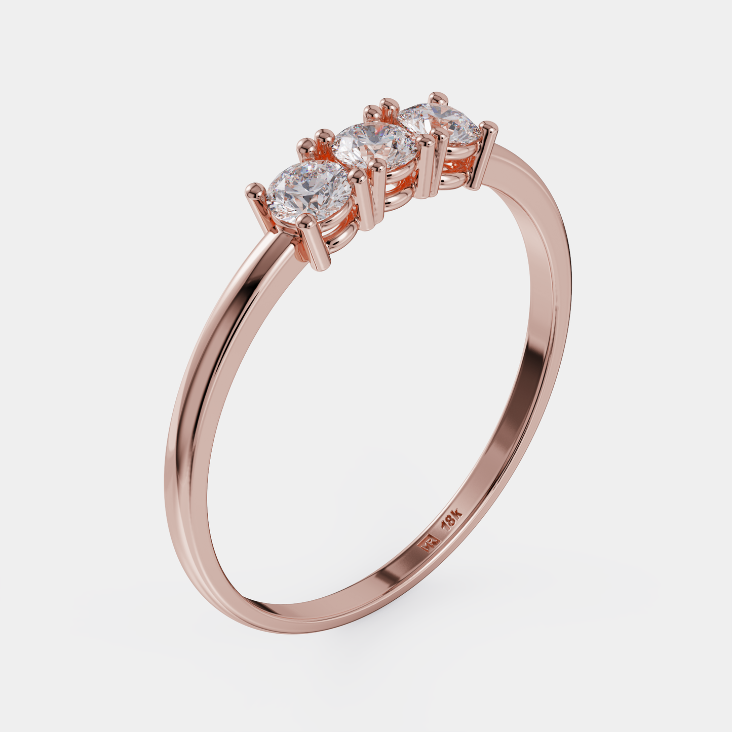 Minimal Trio - 3 Stone diamond Ring