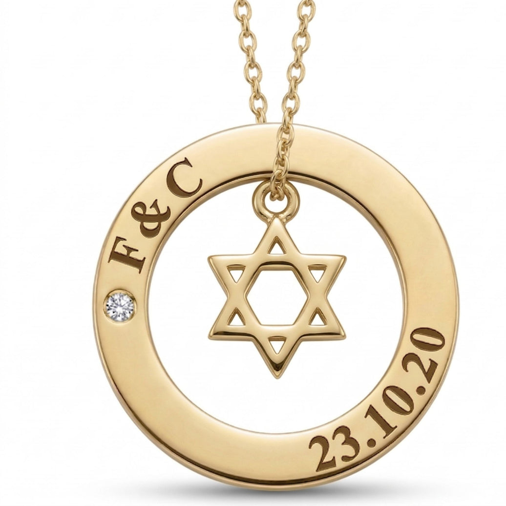 שרשרת מעגל החיים עם תליון מגן דוד