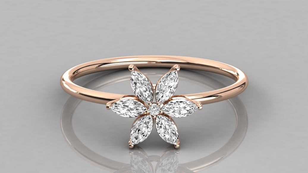 Flor - Anillo con Diamante