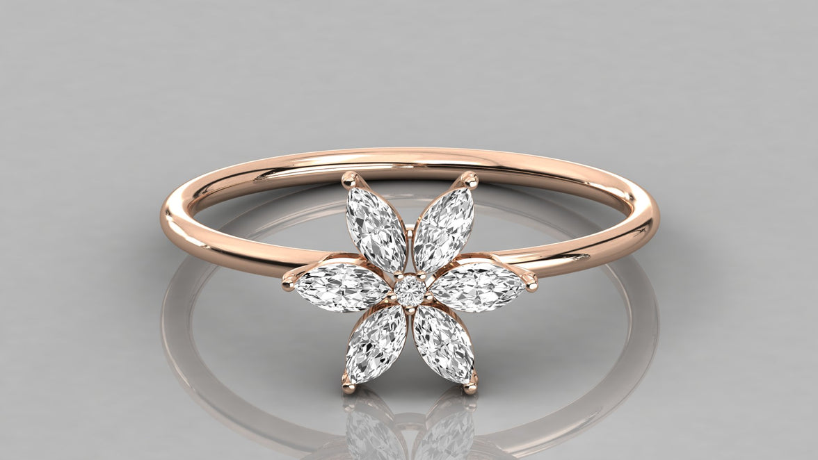 Flor - Anillo con Diamante