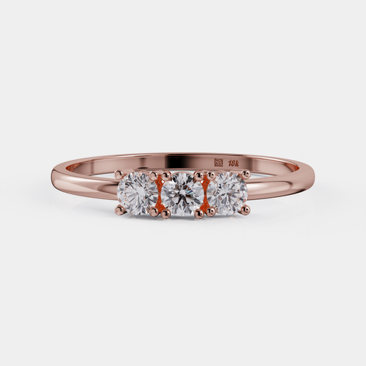 Minimal Trio - 3 Stone diamond Ring