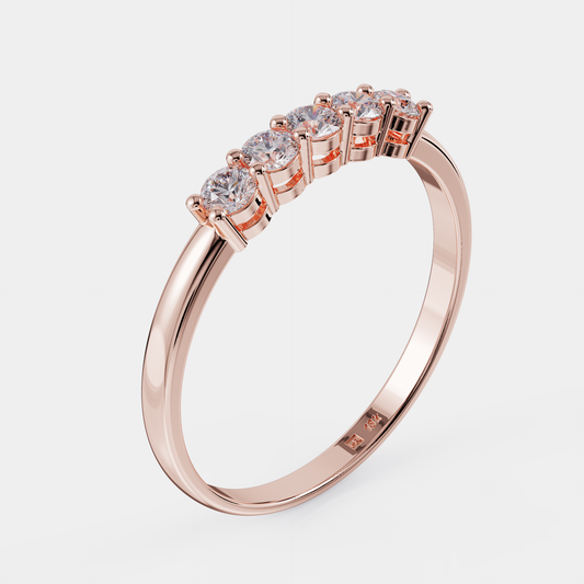 5 stone diamond Ring - Minimal Trio