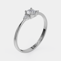 טבעת אירוסין עדינה 3 יהלומים -  Ternura