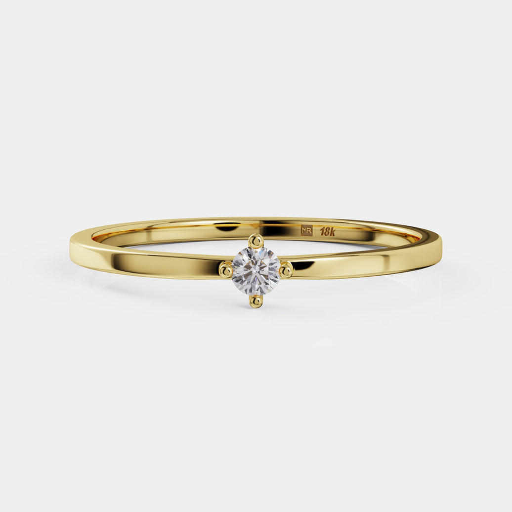 Hilo de Oro - Anillo con Diamante