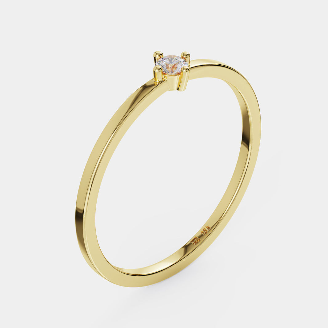Hilo de Oro - Anillo con Diamante