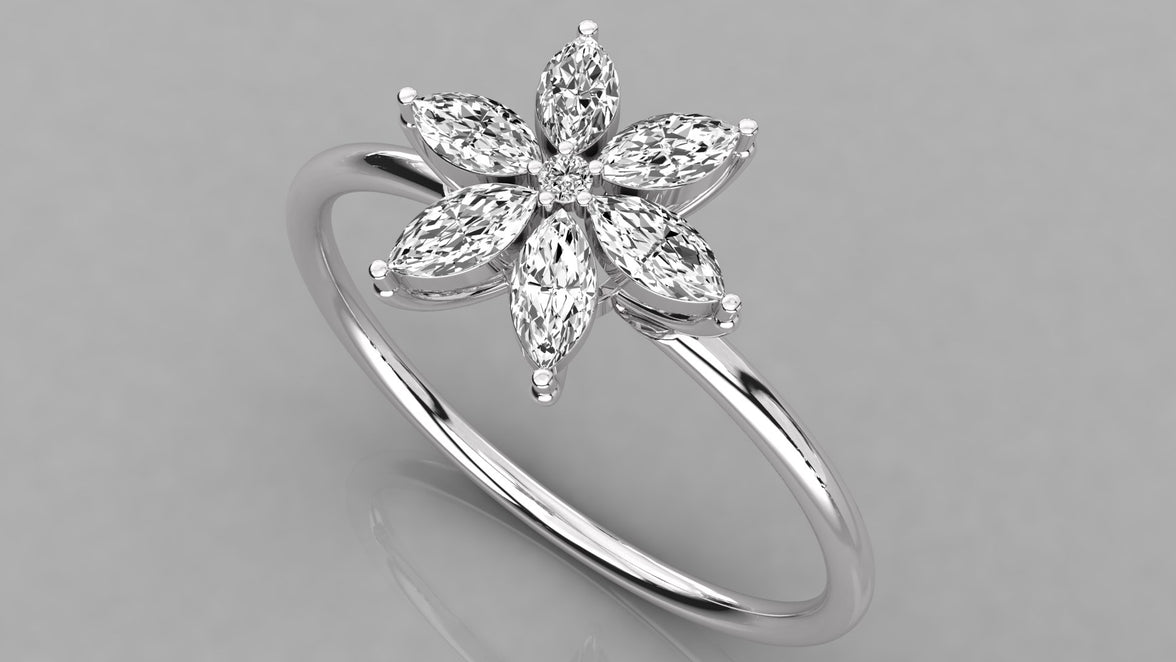 טבעת זהב עם יהלומי מעבדה Femina Flor